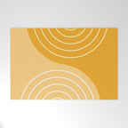 Geometric Lines Rainbow Abstract 11 in Mustard Yellow Gold Welcome Mat Gallery Image 1