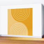 Geometric Lines Rainbow Abstract 11 in Mustard Yellow Gold Wall Mural Gallery Image 2
