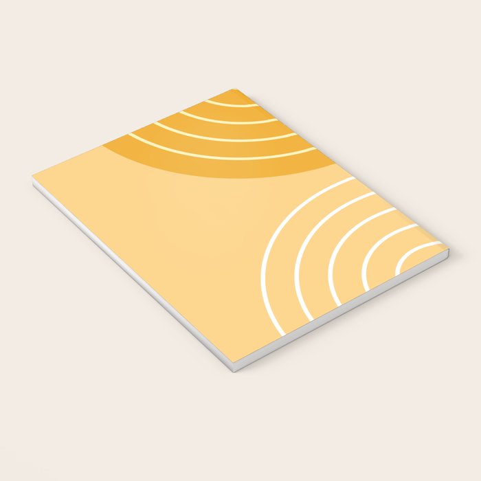 Geometric Lines Rainbow Abstract 11 in Mustard Yellow Gold Notebook Gallery Image 3