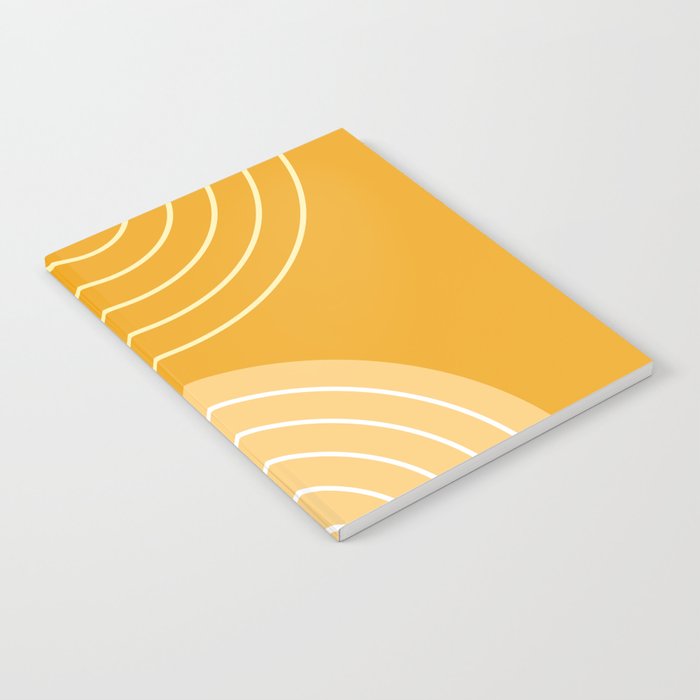 Geometric Lines Rainbow Abstract 11 in Mustard Yellow Gold Notebook Gallery Image 1