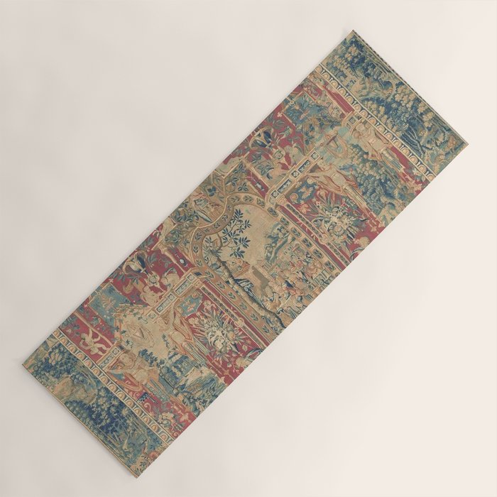 Antique Antwerp Grotesques Tapestry 16th Century  Yoga Mat Gallery Image 1
