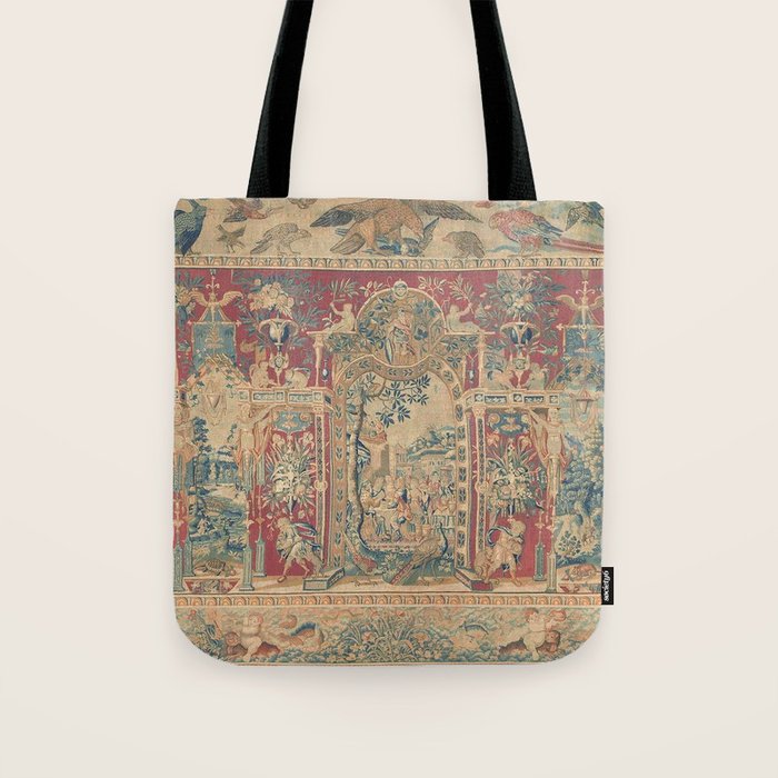 Antique Antwerp Grotesques Tapestry 16th Century  Tote Bag Gallery Image 1