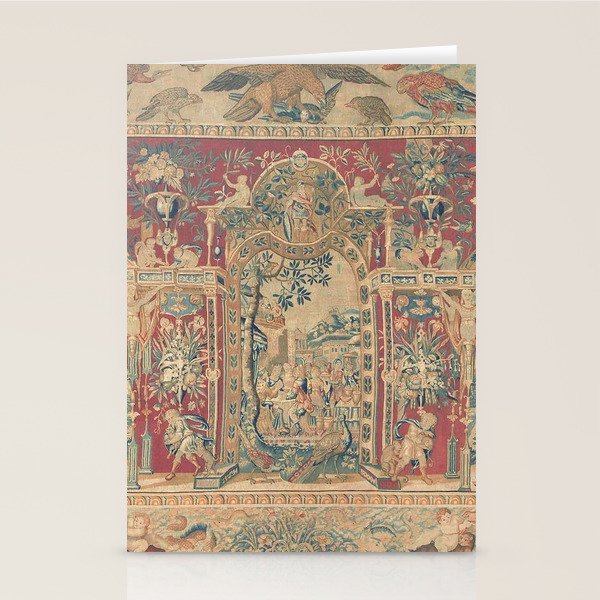 Antique Antwerp Grotesques Tapestry 16th Century  Stationery Card Gallery Image 2