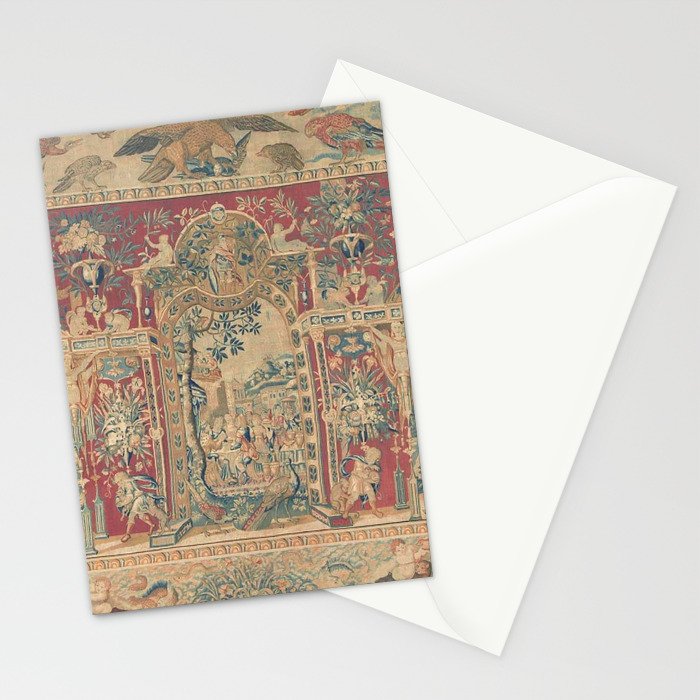 Antique Antwerp Grotesques Tapestry 16th Century  Stationery Card Gallery Image 2