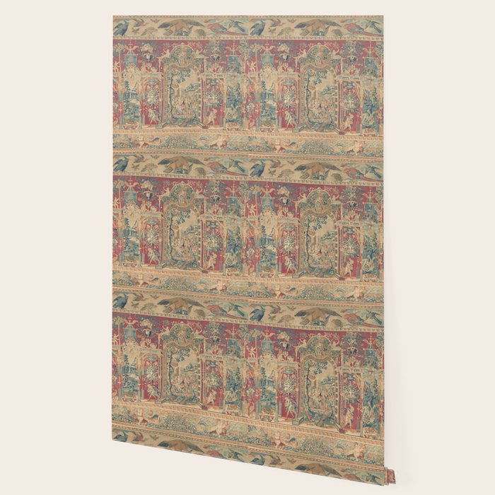 Antique Antwerp Grotesques Tapestry 16th Century  Wallpaper Gallery Image 2