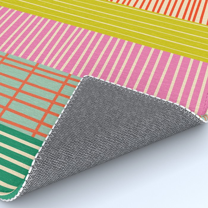 Finnish Colorful Patchwork Stripe Pattern Rug Gallery Image 4