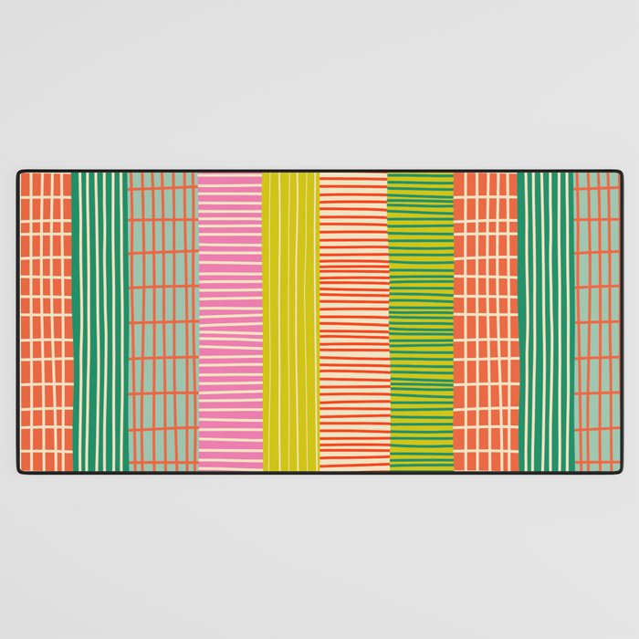 Finnish Colorful Patchwork Stripe Pattern Desk Mat Gallery Image 3