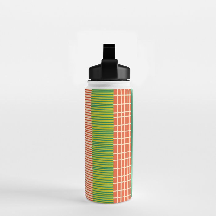 Finnish Colorful Patchwork Stripe Pattern Water Bottle Gallery Image 2