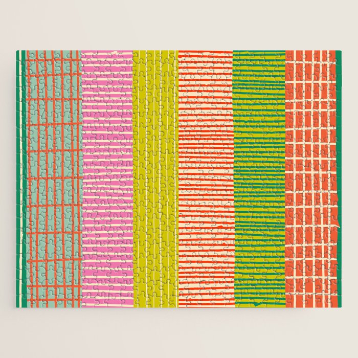 Finnish Colorful Patchwork Stripe Pattern Jigsaw Puzzle Gallery Image 1