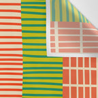 Finnish Colorful Patchwork Stripe Pattern Wall Tapestry Gallery Image 3