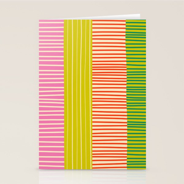 Finnish Colorful Patchwork Stripe Pattern Stationery Card Gallery Image 1