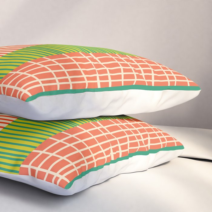 Finnish Colorful Patchwork Stripe Pattern Pillow Sham Gallery Image 3