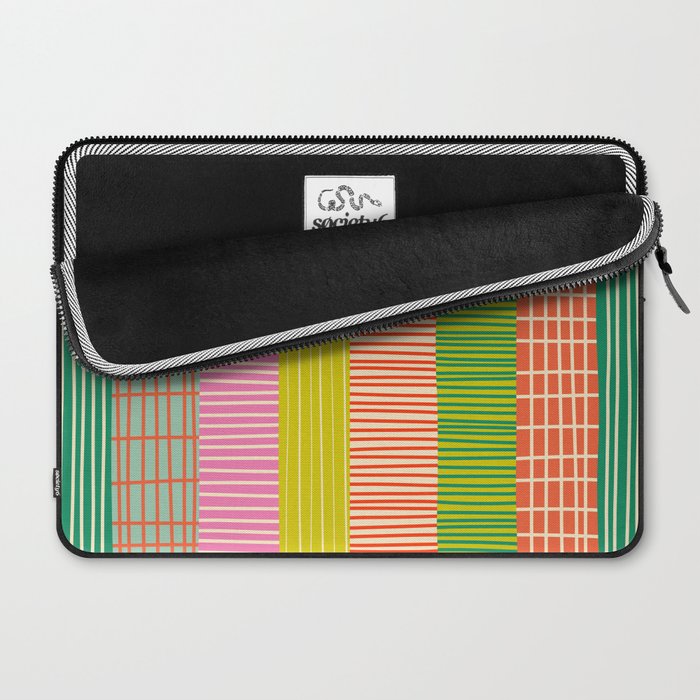 Finnish Colorful Patchwork Stripe Pattern Laptop Sleeve Gallery Image 2