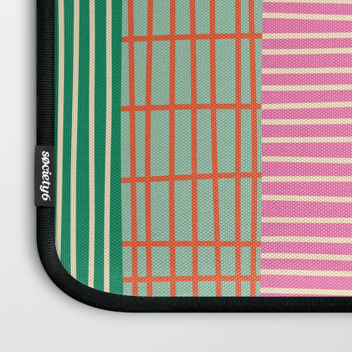Finnish Colorful Patchwork Stripe Pattern Laptop Sleeve Gallery Image 3