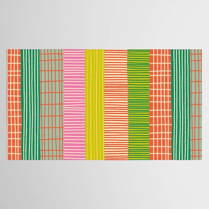 Finnish Colorful Patchwork Stripe Pattern Tablecloth Gallery Image 2