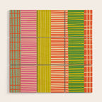 Finnish Colorful Patchwork Stripe Pattern Wood Wall Art Gallery Image 1