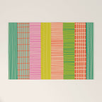 Finnish Colorful Patchwork Stripe Pattern Welcome Mat Gallery Image 1