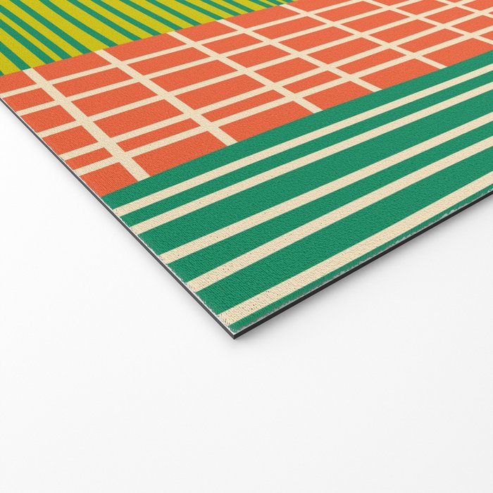 Finnish Colorful Patchwork Stripe Pattern Welcome Mat Gallery Image 2