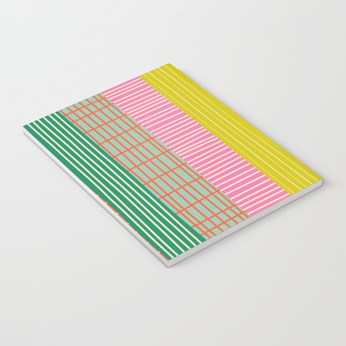 Finnish Colorful Patchwork Stripe Pattern Notebook Gallery Image 3