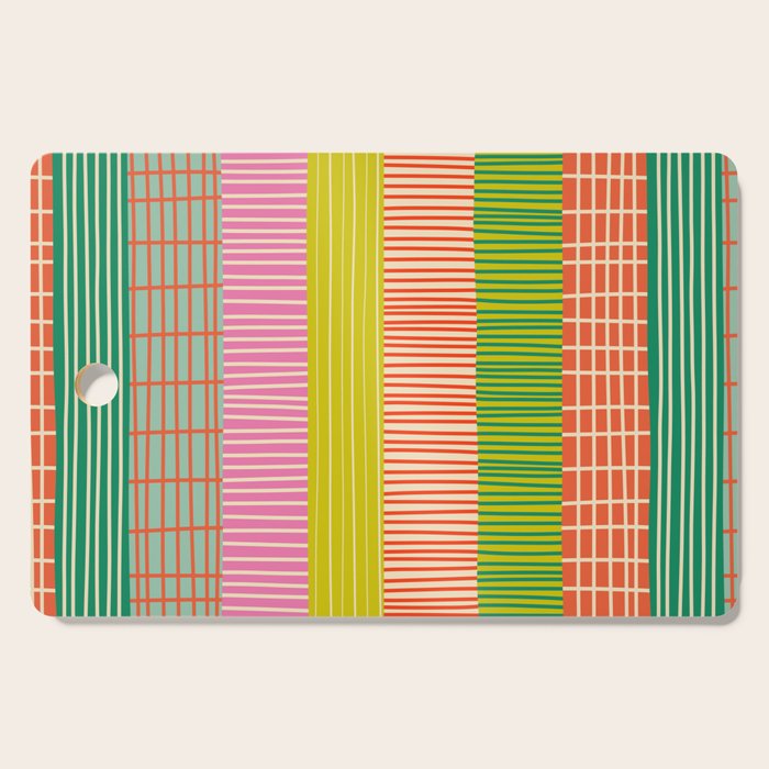Finnish Colorful Patchwork Stripe Pattern Cutting Board Gallery Image 1