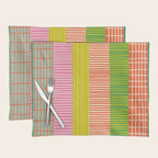 Finnish Colorful Patchwork Stripe Pattern Placemat Gallery Image 1