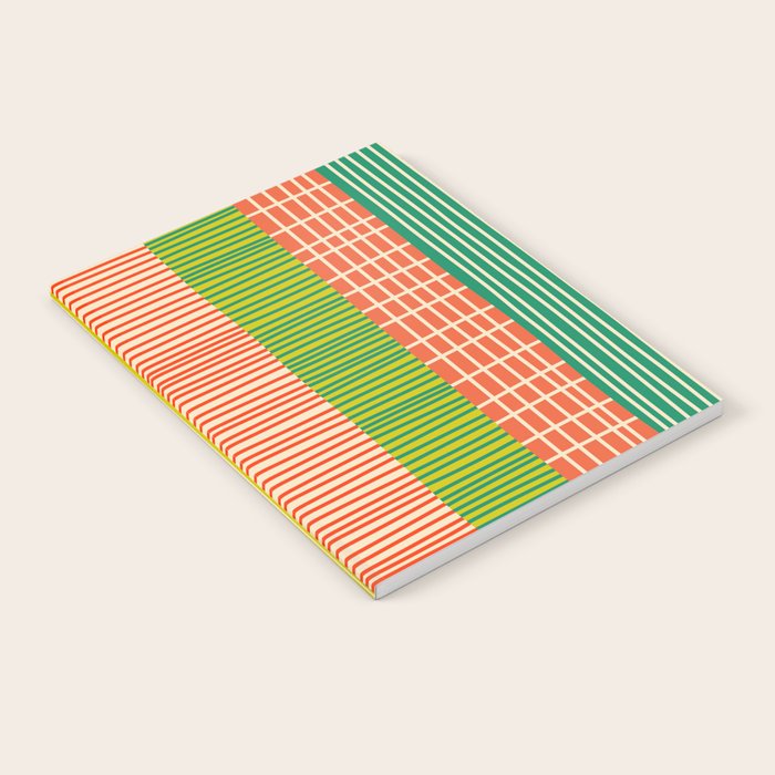 Finnish Colorful Patchwork Stripe Pattern Notebook Gallery Image 1