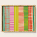 Finnish Colorful Patchwork Stripe Pattern Serving Tray Gallery Image 1