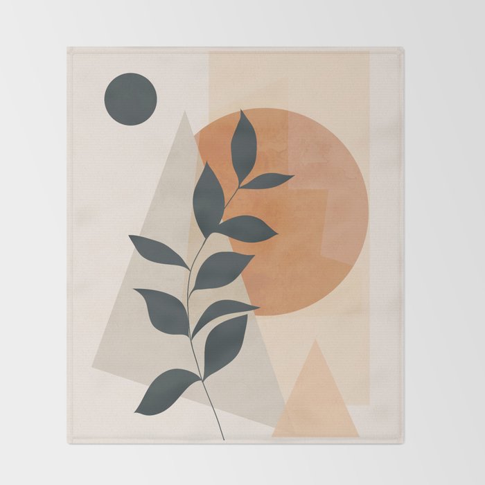 Abstract Art /Minimal Plant 16 Throw Blanket Gallery Image 2