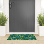 Monstera Leaves in Teal Welcome Mat Gallery Image 3
