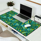 Monstera Leaves in Teal Desk Mat Gallery Image 2