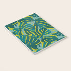 Monstera Leaves in Teal Notebook Gallery Image 3