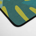 Monstera Leaves in Teal Desk Mat Gallery Image 4