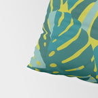 Monstera Leaves in Teal Pillow Sham Gallery Image 4