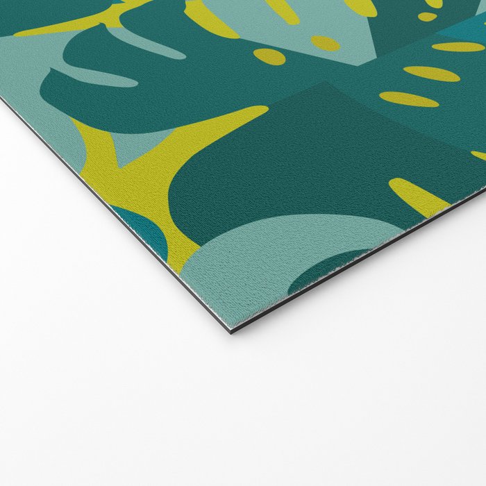 Monstera Leaves in Teal Welcome Mat Gallery Image 2