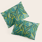 Monstera Leaves in Teal Pillow Sham Gallery Image 3
