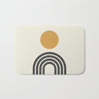Mid century modern gold sun and black rainbow Bath Mat Gallery Image 1
