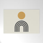 Mid century modern gold sun and black rainbow Welcome Mat Gallery Image 1