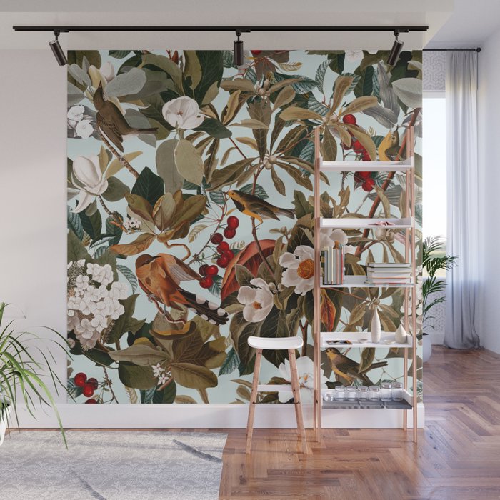Floral and Birds XXVII Wall Mural Gallery Image 1