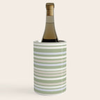 Joseph Stripes Fine Stripe Pattern in Sage Green, Light Silver Gray, Beige, and Cream Wine Chiller Gallery Image 3