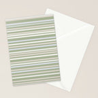 Joseph Stripes Fine Stripe Pattern in Sage Green, Light Silver Gray, Beige, and Cream Stationery Card Gallery Image 2
