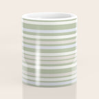 Joseph Stripes Fine Stripe Pattern in Sage Green, Light Silver Gray, Beige, and Cream Coffee Mug Gallery Image 4
