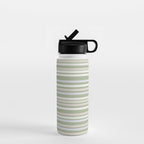 Joseph Stripes Fine Stripe Pattern in Sage Green, Light Silver Gray, Beige, and Cream Water Bottle Gallery Image 1