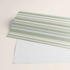 Joseph Stripes Fine Stripe Pattern in Sage Green, Light Silver Gray, Beige, and Cream Wrapping Paper Gallery Image 2
