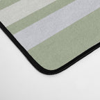 Joseph Stripes Fine Stripe Pattern in Sage Green, Light Silver Gray, Beige, and Cream Desk Mat Gallery Image 4