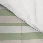 Joseph Stripes Fine Stripe Pattern in Sage Green, Light Silver Gray, Beige, and Cream Comforter Gallery Image 4