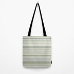 Joseph Stripes Fine Stripe Pattern in Sage Green, Light Silver Gray, Beige, and Cream Tote Bag Gallery Image 2