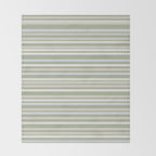 Joseph Stripes Fine Stripe Pattern in Sage Green, Light Silver Gray, Beige, and Cream Throw Blanket Gallery Image 2