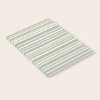 Joseph Stripes Fine Stripe Pattern in Sage Green, Light Silver Gray, Beige, and Cream Notebook Gallery Image 2