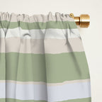 Joseph Stripes Fine Stripe Pattern in Sage Green, Light Silver Gray, Beige, and Cream Window Curtain Gallery Image 2
