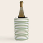 Joseph Stripes Fine Stripe Pattern in Sage Green, Light Silver Gray, Beige, and Cream Wine Chiller Gallery Image 2